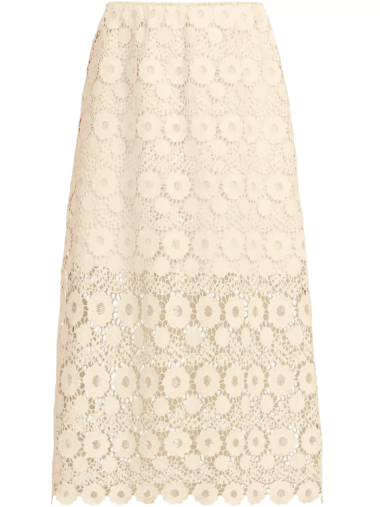 Lands' End, Women's Lace Overlay Midi Skirt