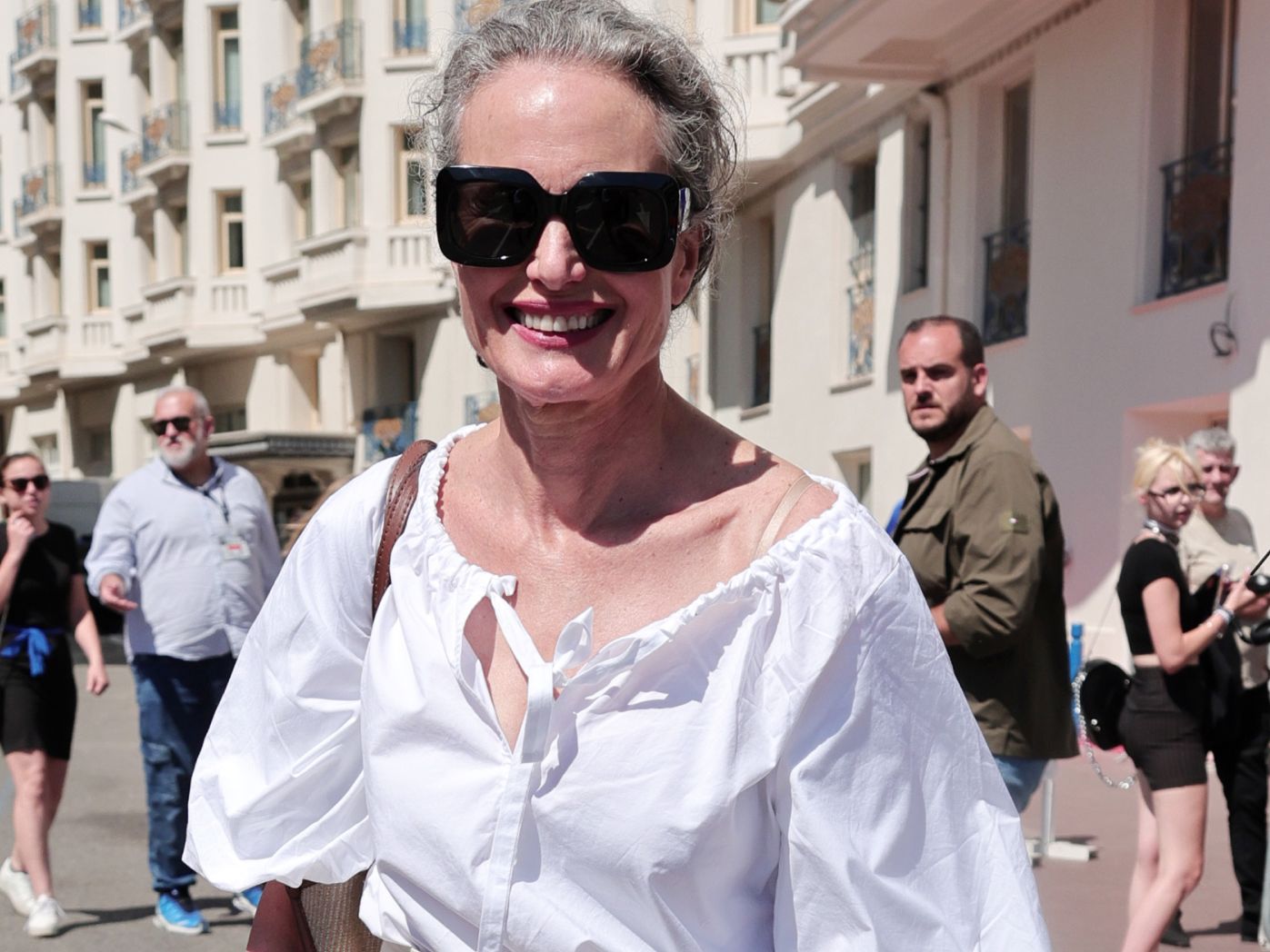 Andie MacDowell Wears Everlane Summer Basics in Cannes | Marie Claire