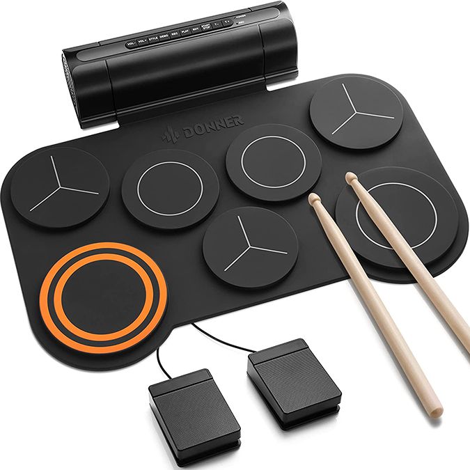 Donner's DED-20 is a roll-up drum pad that fits in your backpack