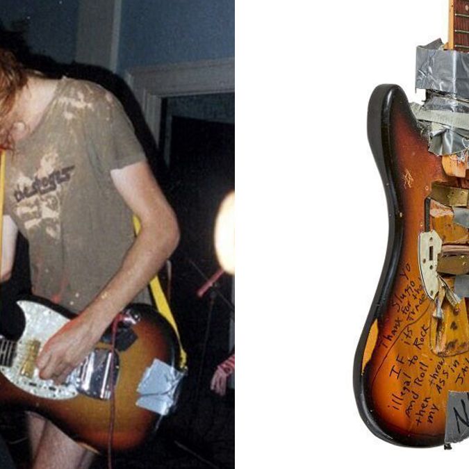 その他 kurt cobain Kurt Cobain's smashed guitar up for auction in York County