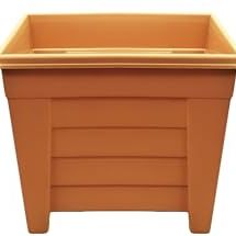 Optimal Products Long Trough/oval/square Plant Pot Plastic Planter Indoor Home Outdoor Garden Window Herb Flower Box (2, 38cm Square Planter Terracotta)