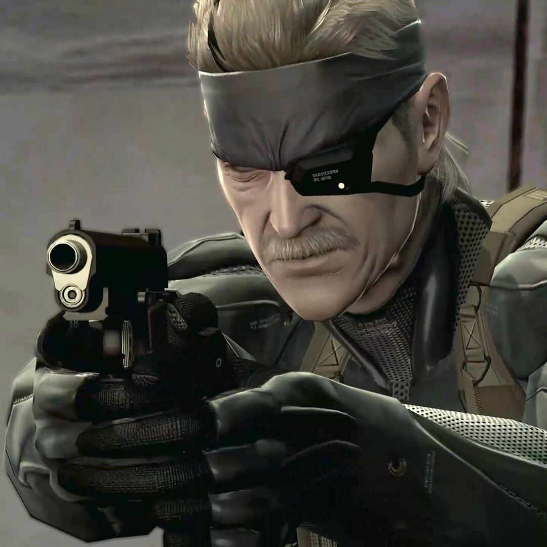Metal Gear Solid Master Collection Vol. 2 - Old Snake holding a pistol