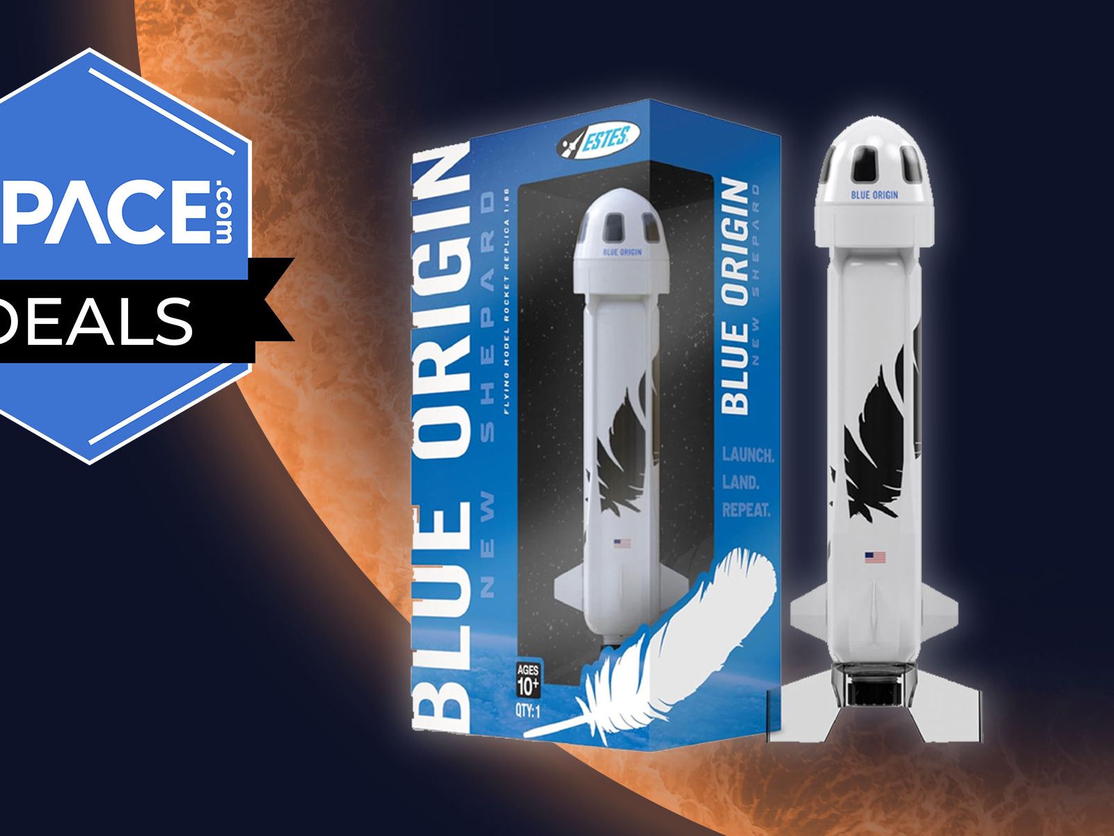 ロケットシップ Rocket Ship 14ポンド 新品未使用 箱有 ストーム The Estes Blue Origin model rocket is now under $30 for Memorial