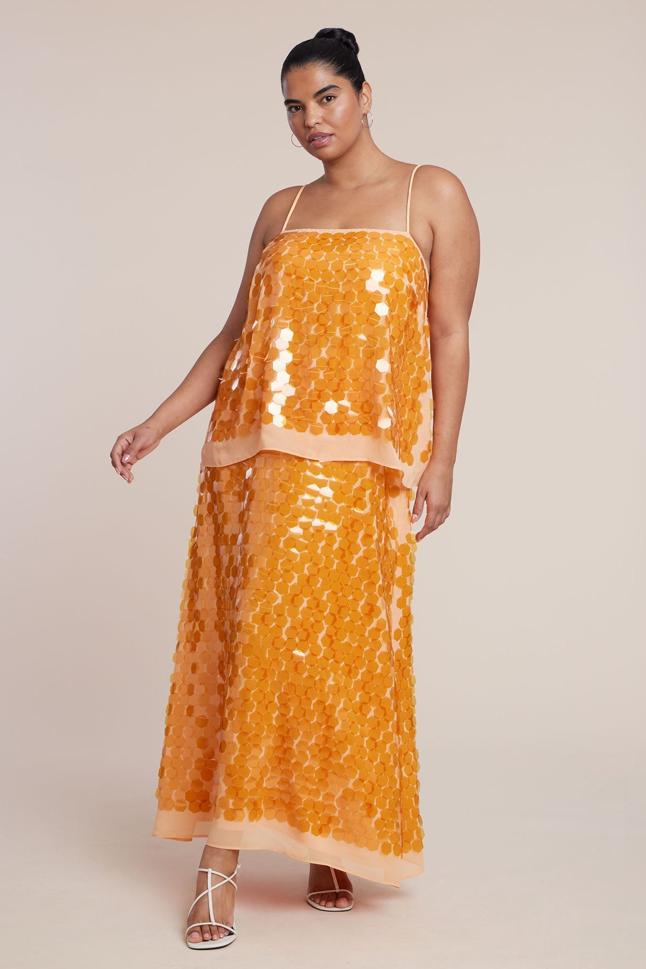 Layered Pailette Maxi Dress