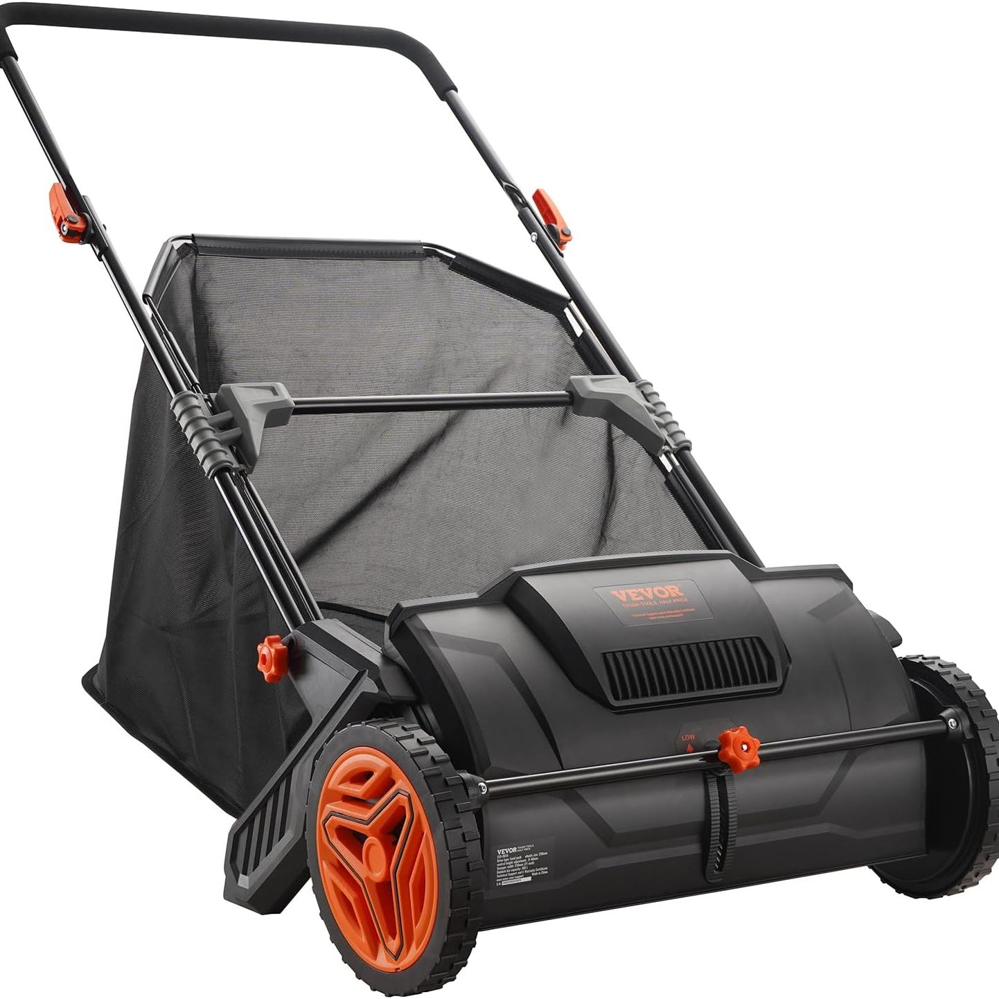 VEVOR, Vevor Push Lawn Sweeper, 21inch Leaf & Grass Collector, Heavy Duty Thickened Steel Durable to Use With Large Capacity 3.5 Cu. Ft. Mesh Collection Hopper Bag, 2 Spinning Brushes