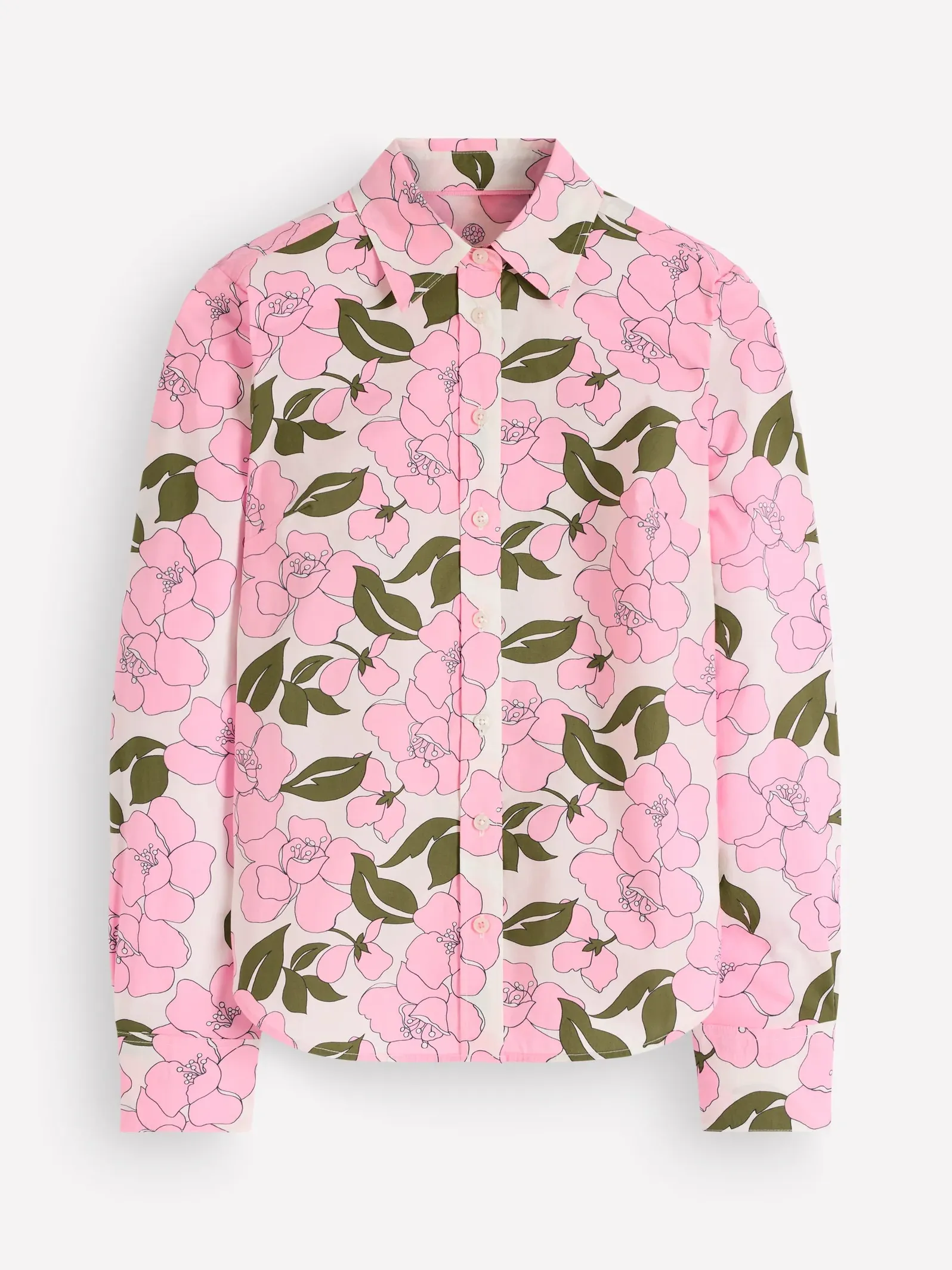 Boden, Sienna Cotton Shirt-Blossom Pink, Radiant Bloom