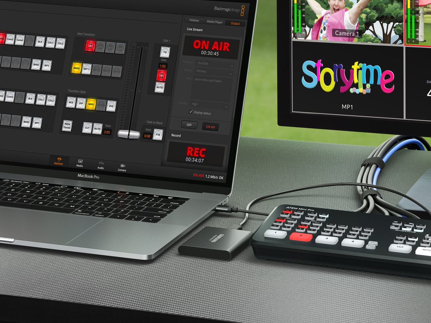 【新品エルガト付！】 ATEM Mini Pro☆ほぼ未使用 配信セット☆ Blackmagic Design ATEM Mini Pro ISO HDMI Live Stream Switcher