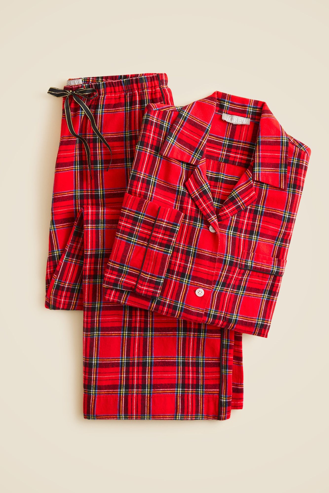 Flannel Long-Sleeve Pajama Pant Set in Good Tidings Plaid