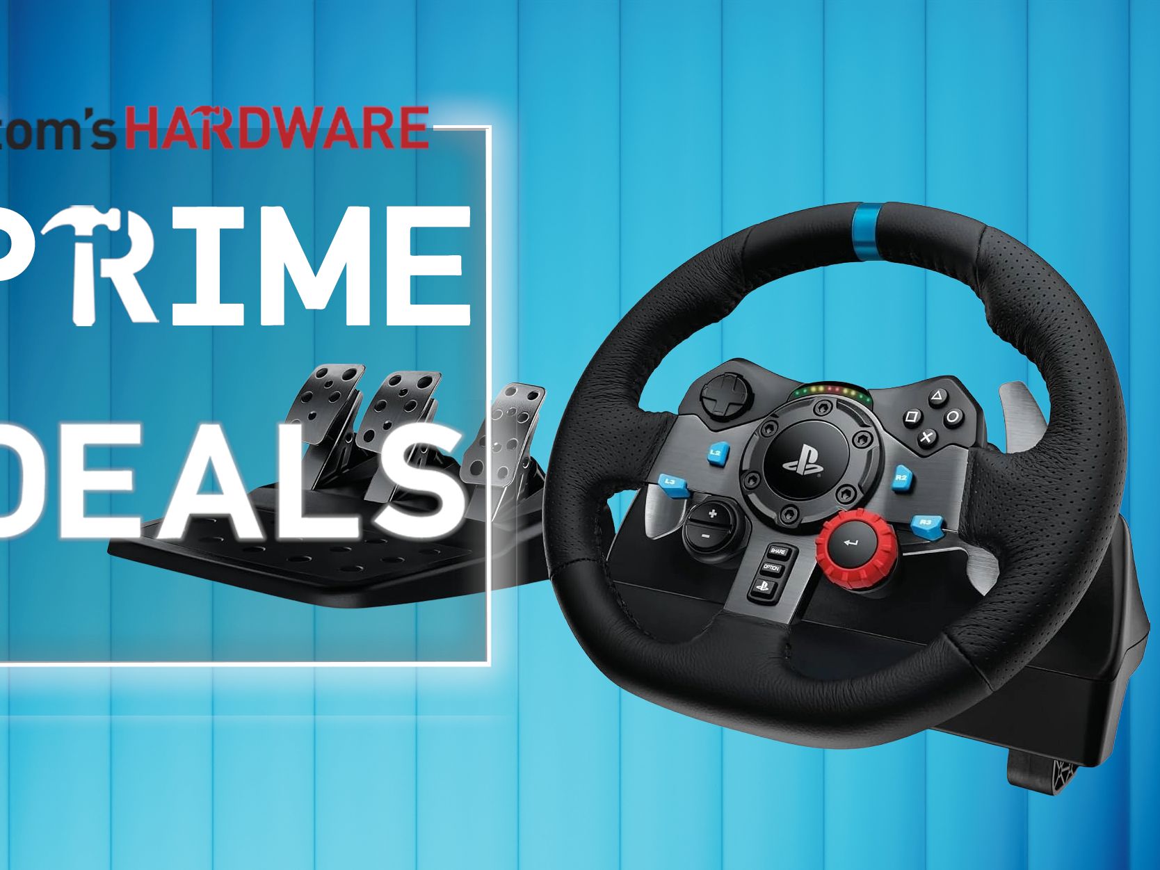 The Logitech G29 racing wheel and pedal set with real force