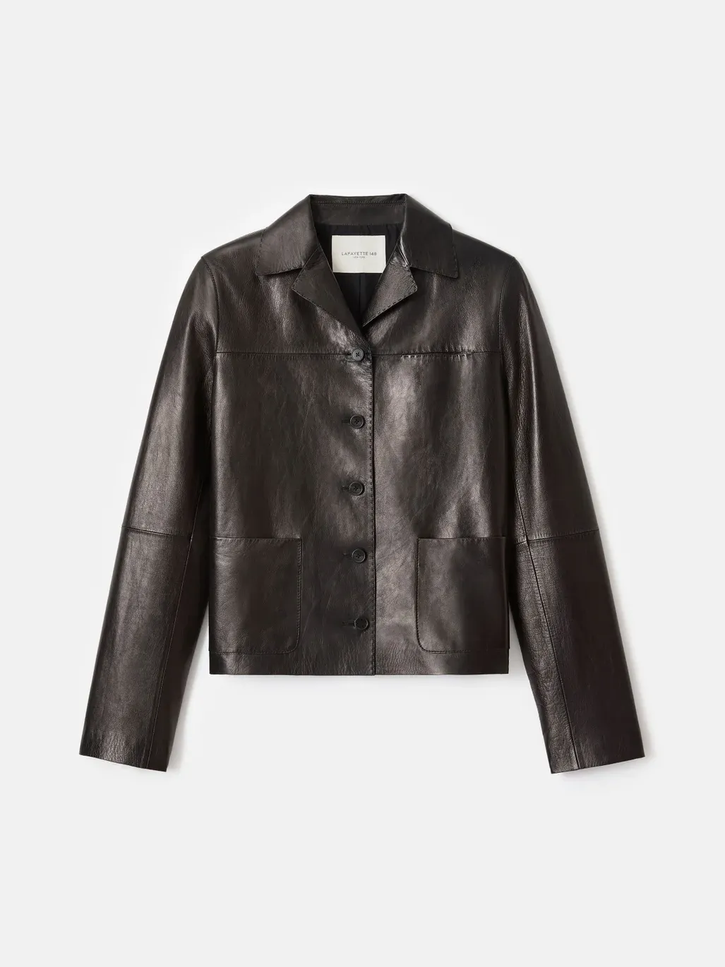 Lafayette 148, Nappa Lambskin Leather Patch Pocket Jacket
