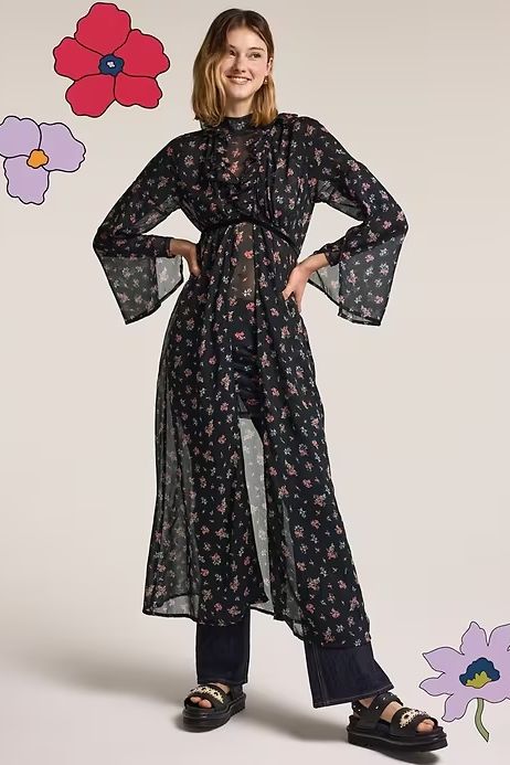 old navy x anna sui chiffon duster