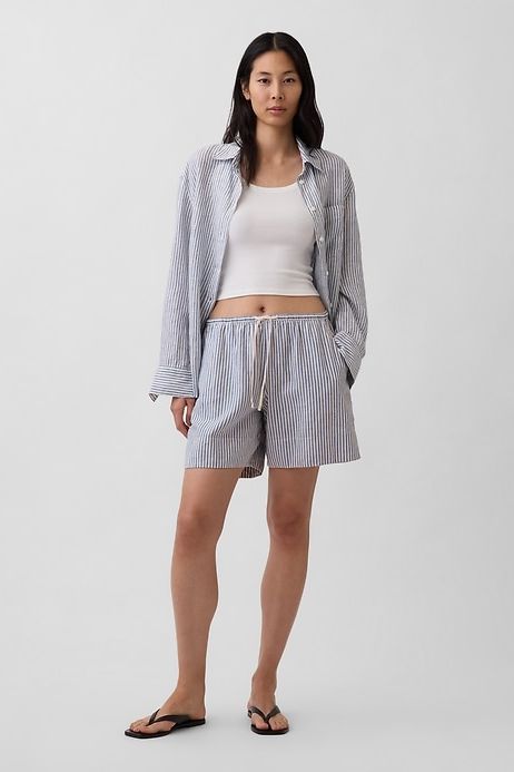 6" Linen-Blend Easy Shorts
