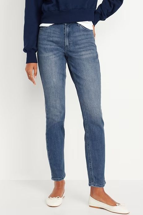 Old Navy , High-Waisted Wow Straight Ankle Jeans (Were $37)