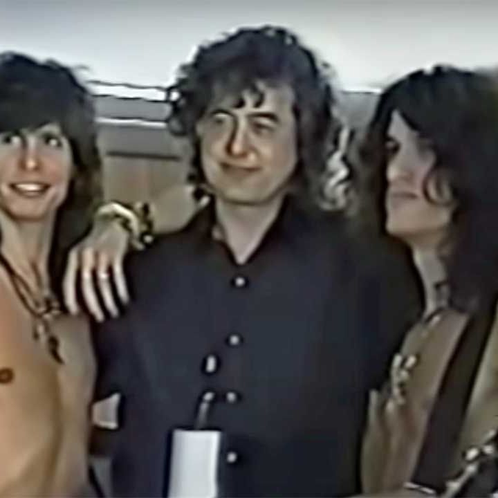This priceless footage of Jimmy Page in Aerosmith's dressing room