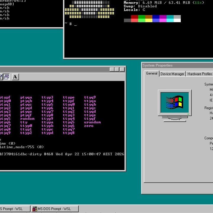 This tool brings Linux to Windows 95 without using virtualization