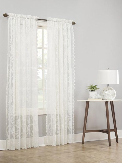 Andover Mills&trade; Eden Floral Lace Rod Pocket Curtain Panel
