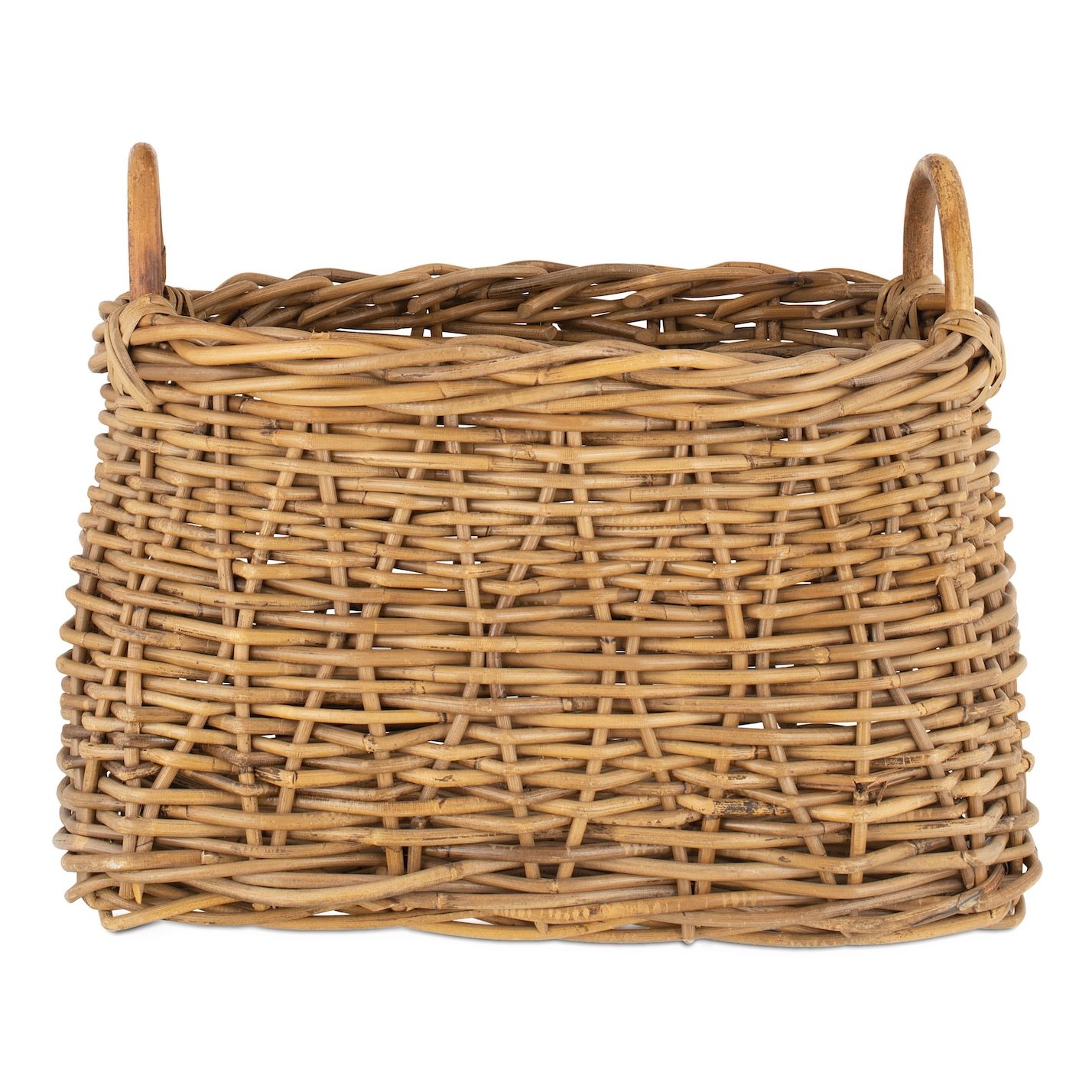 A rattan basket handmade in Indonesia