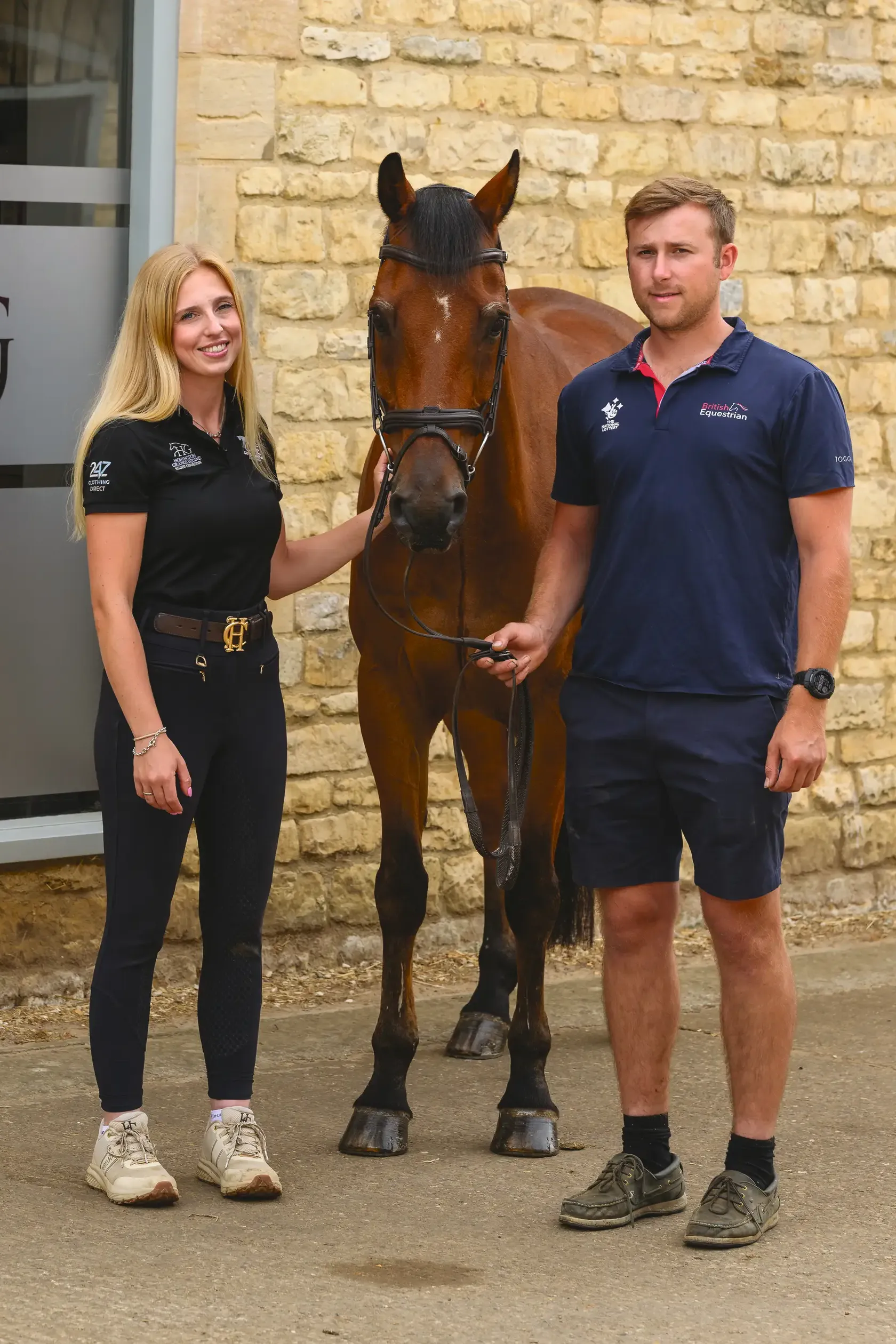 Cerys Macaulay and Richard Coney with their horse Kananaskis