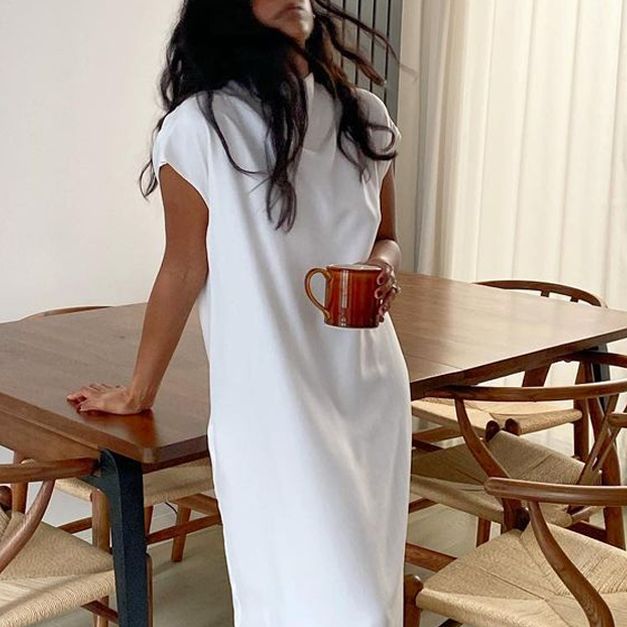 maxi t shirt dresses uk Tall Striped T-Shirt Maxi Dress L / Extra Tall / Black/White