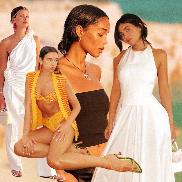 celebrity beach dresses White Blouson Cotton Beach Dress  Lindsey Brown