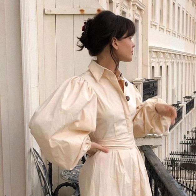 boho chic dresses for fall Boho Midi Dress — White & Sage Smocked Midi main image 1