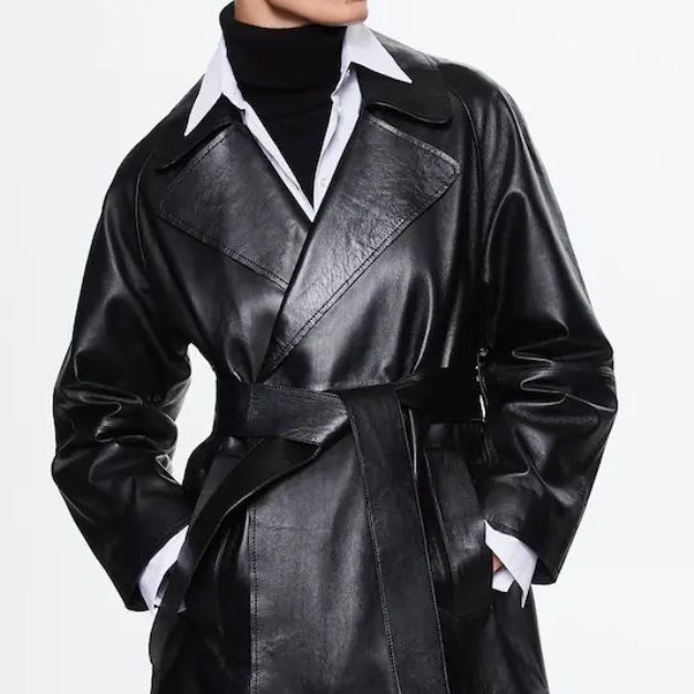 ジャケット・アウター LEATHER LONG coat ZWRXW Mens Leather Trench Coat Full Length Vintage Classic
