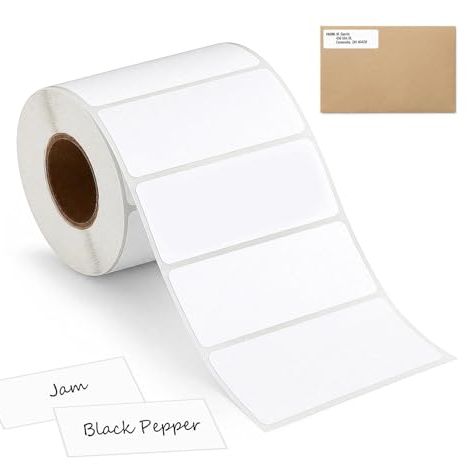 Ilauke Sticky Labels, 1000 89x36mm White Address Sticky Labels on a Roll