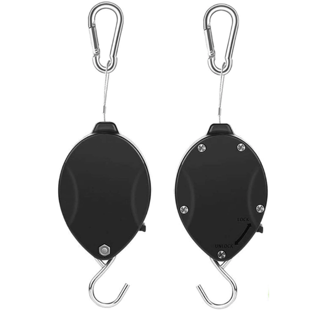 Tihood 2pcs Plant Pulley Retractable Hanger Hooks - Hanging Plants Garden Baskets Pots Bird Houses. 5ft Long &amp;amp; 55 Lbs Weight Capacity