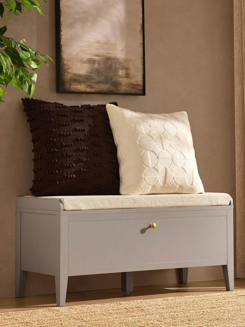 Poppy Seated Storage Cabinet - Taupe