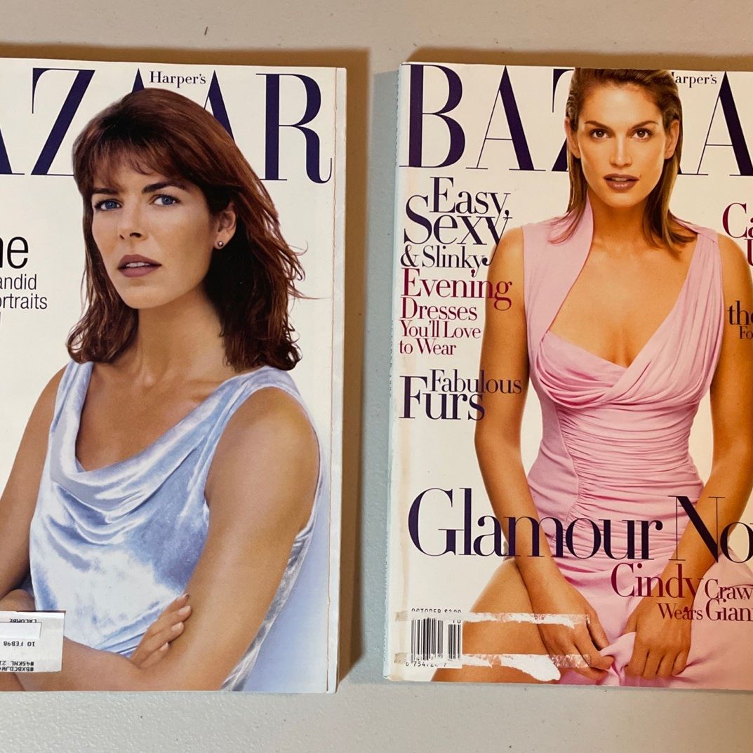 Vintage Harper's Bazaar Lot 90s ~ Princess Caroline - Cindy Crawford