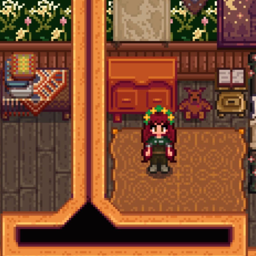 Stardew Valley cozy room mod showing interior of farmhouse squeezed in