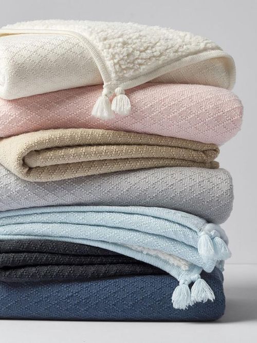 Luxe Cable Knit Sherpa Baby Blanket