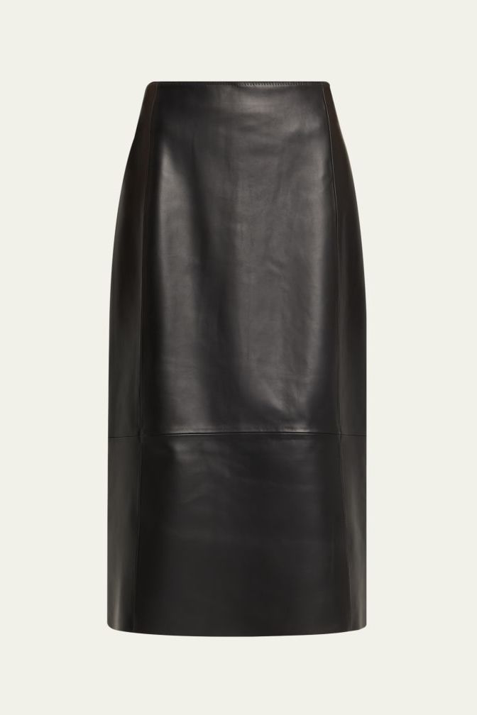 Straight Leather Skirt