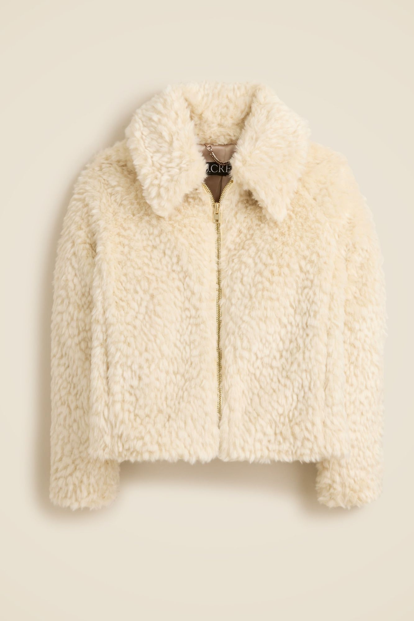 Zip-Up Jacket in Textured Faux Fur