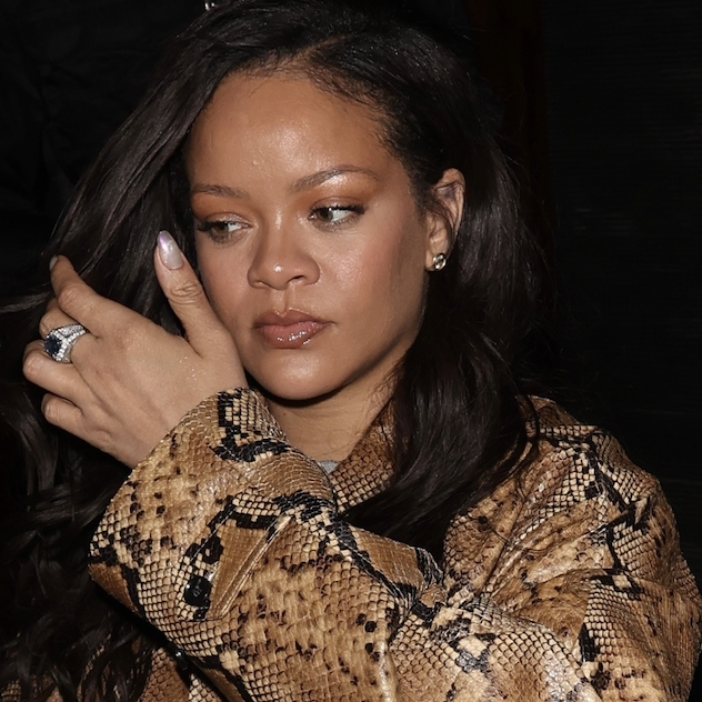 Rihanna Remixes the Rich-Looking Snakeskin Trend With Baggy Jeans