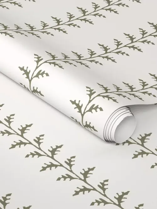 Green Leaf Stripe Peel and Stick Wallpaper 