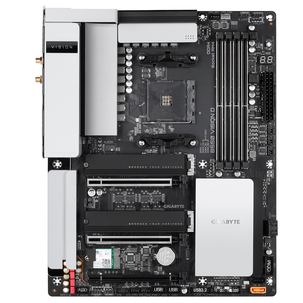 PCパーツ GIGABYTE B550 VISION D Gigabyte's B550 Vision D is a Fancy & Functional Jacket For