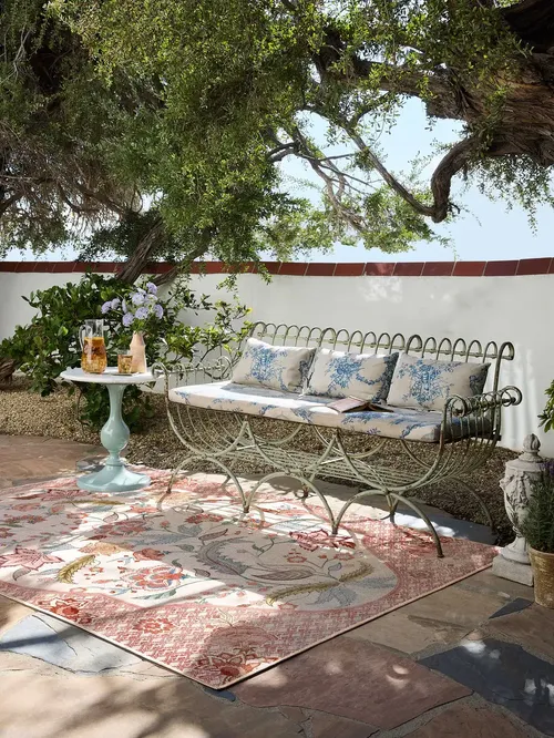 Rosalee Red Multicolour Outdoor Rug