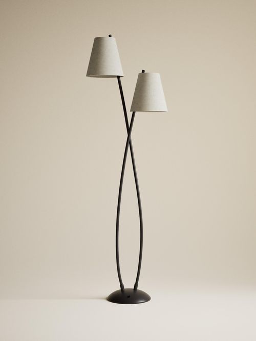 Rechargeable Curved Double Floor Lamp