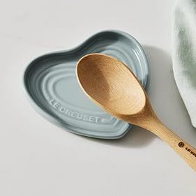 Le Creuset Stoneware Heart Shaped Spoon Rest, 5", White