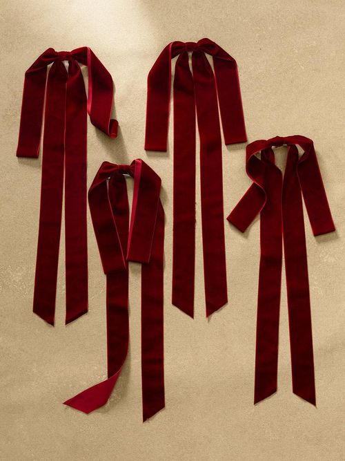Draped Velvet Tree Bows, Set of 4