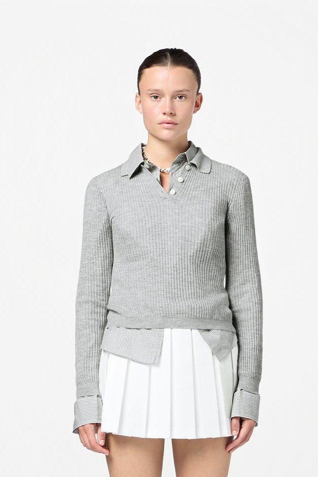 Ls Shrunken Polo - Stone