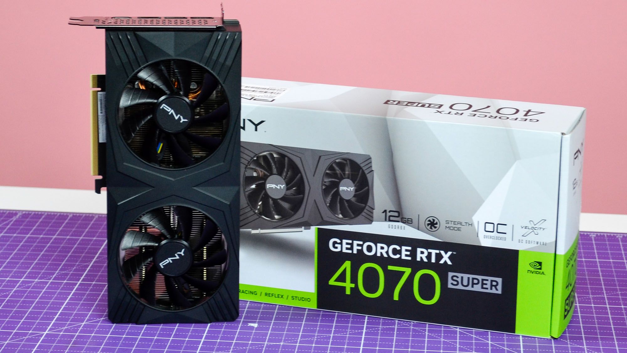 PNY GeForce RTX 4070 SUPER 12GB　美品 PNY GeForce RTX™ 4070 SUPER 12GB VERTO OC デュアルファン-PNY