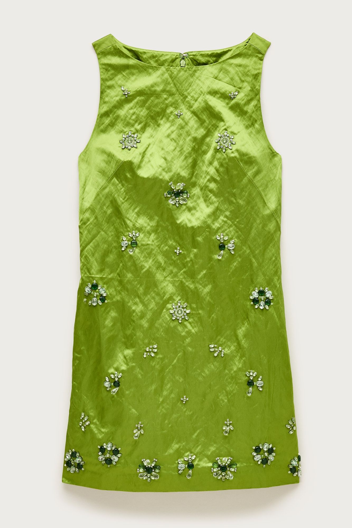 Collection Embellished Shift Dress in Memory Satin