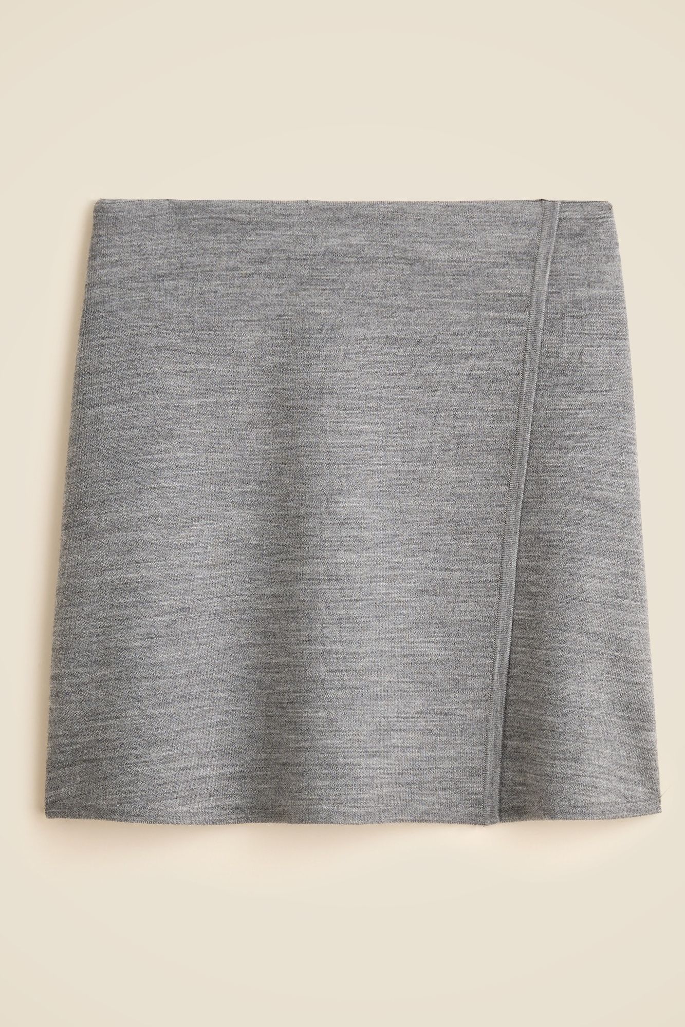 Faux-Wrap Mini Skirt in Merino Wool