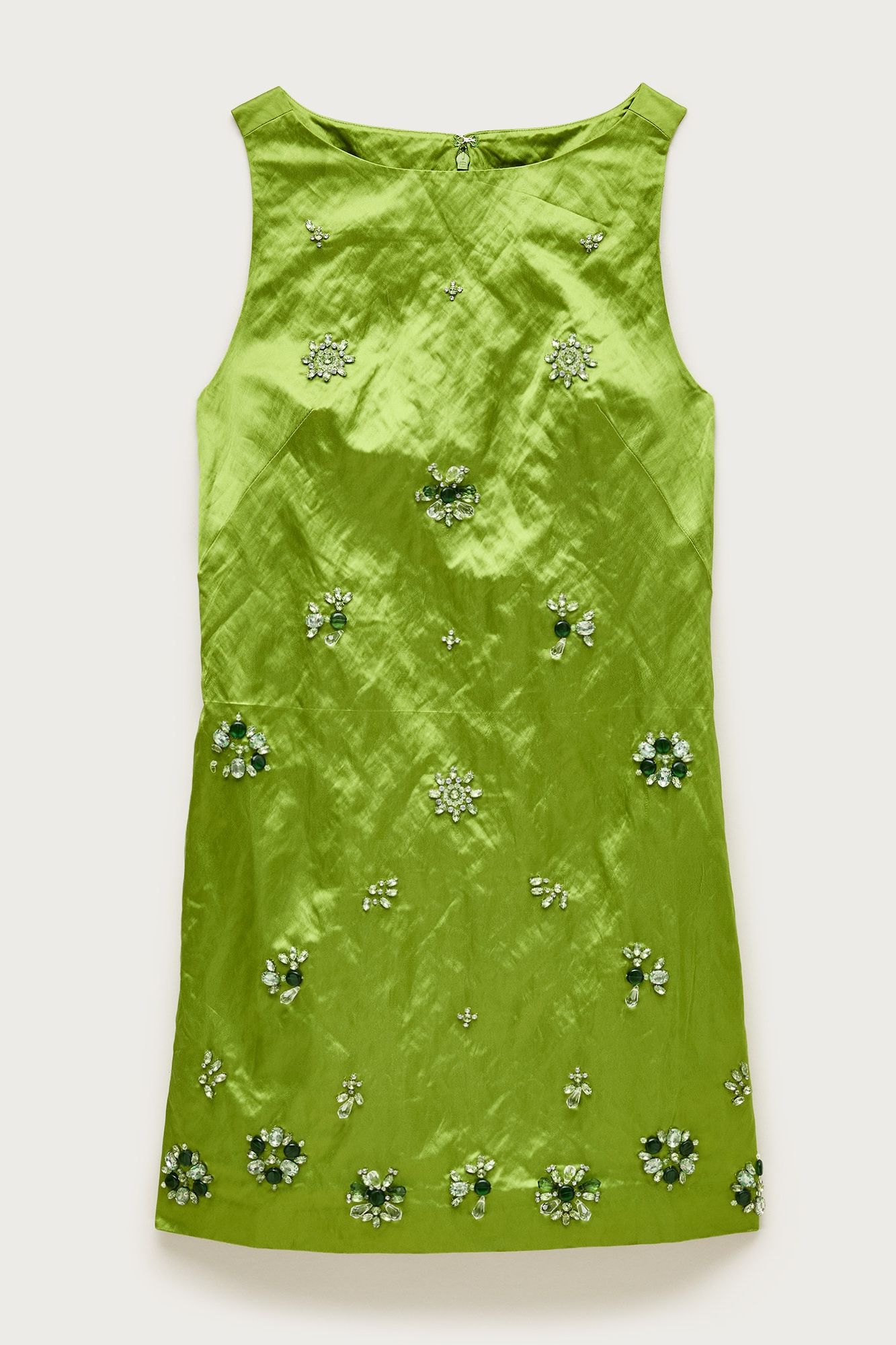 Collection Embellished Shift Dress in Memory Satin