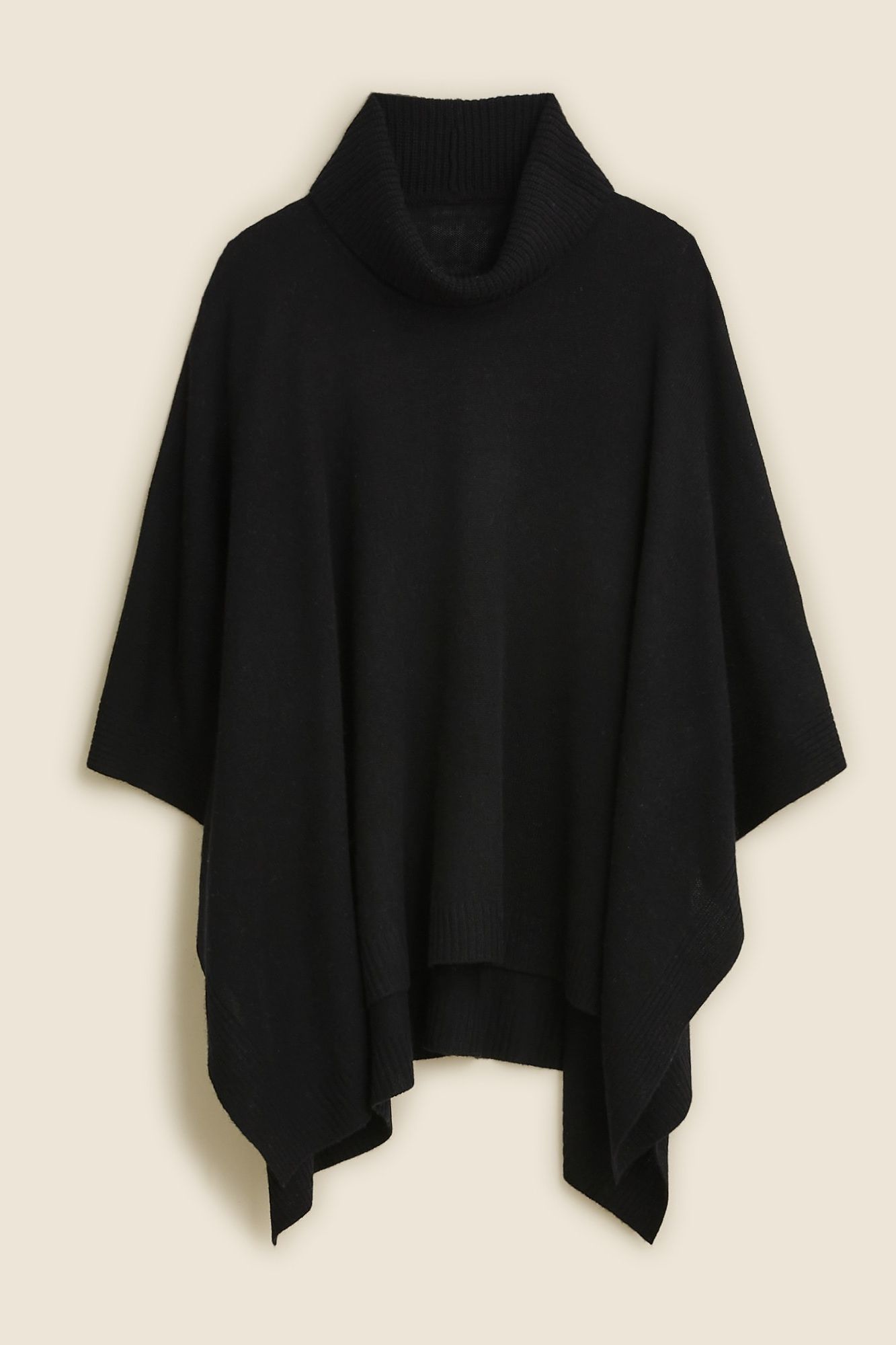 Wool-Cashmere Blend Turtleneck Poncho