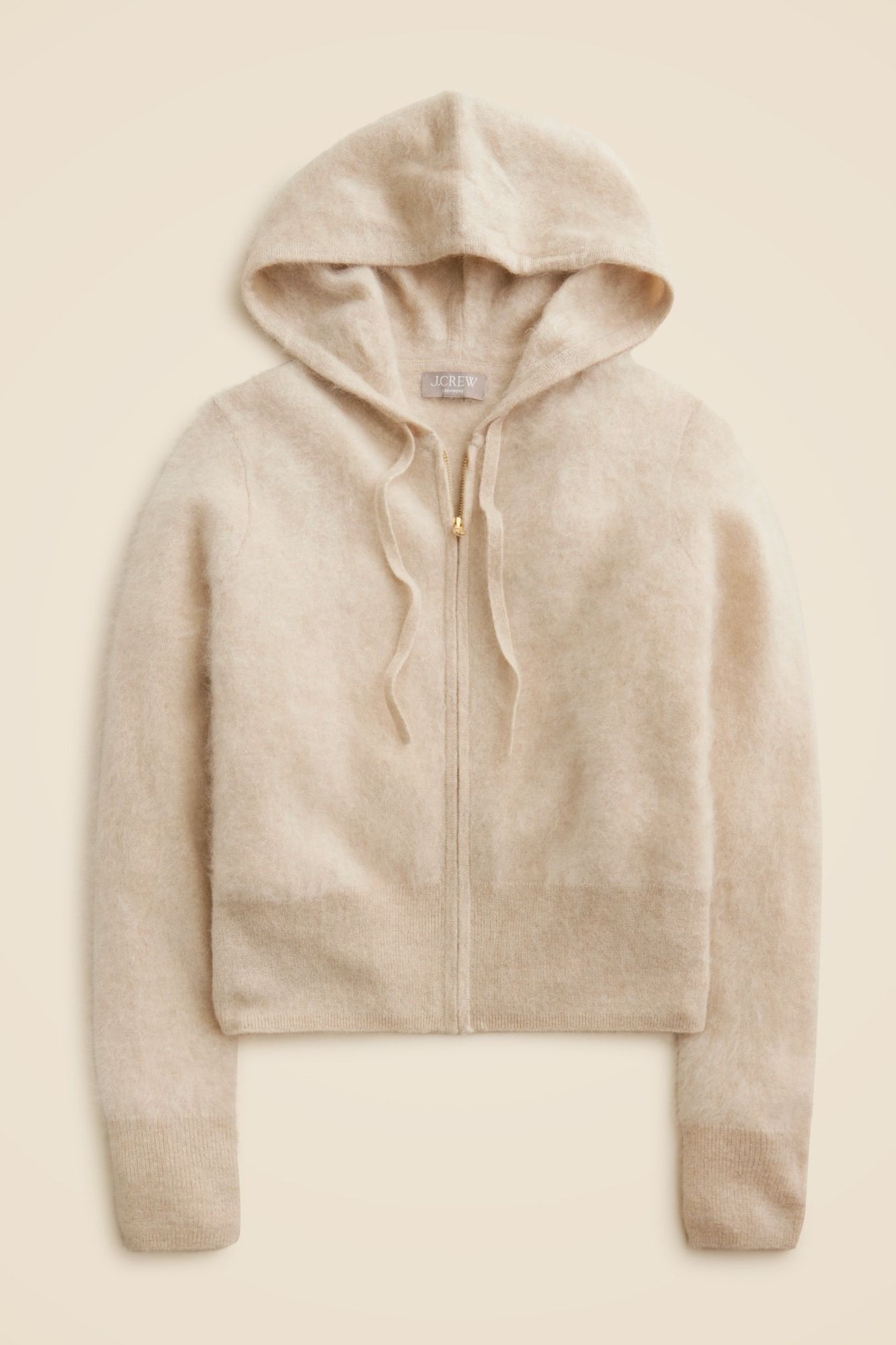 Brushed Cashmere Zip-Up Sweatshirt