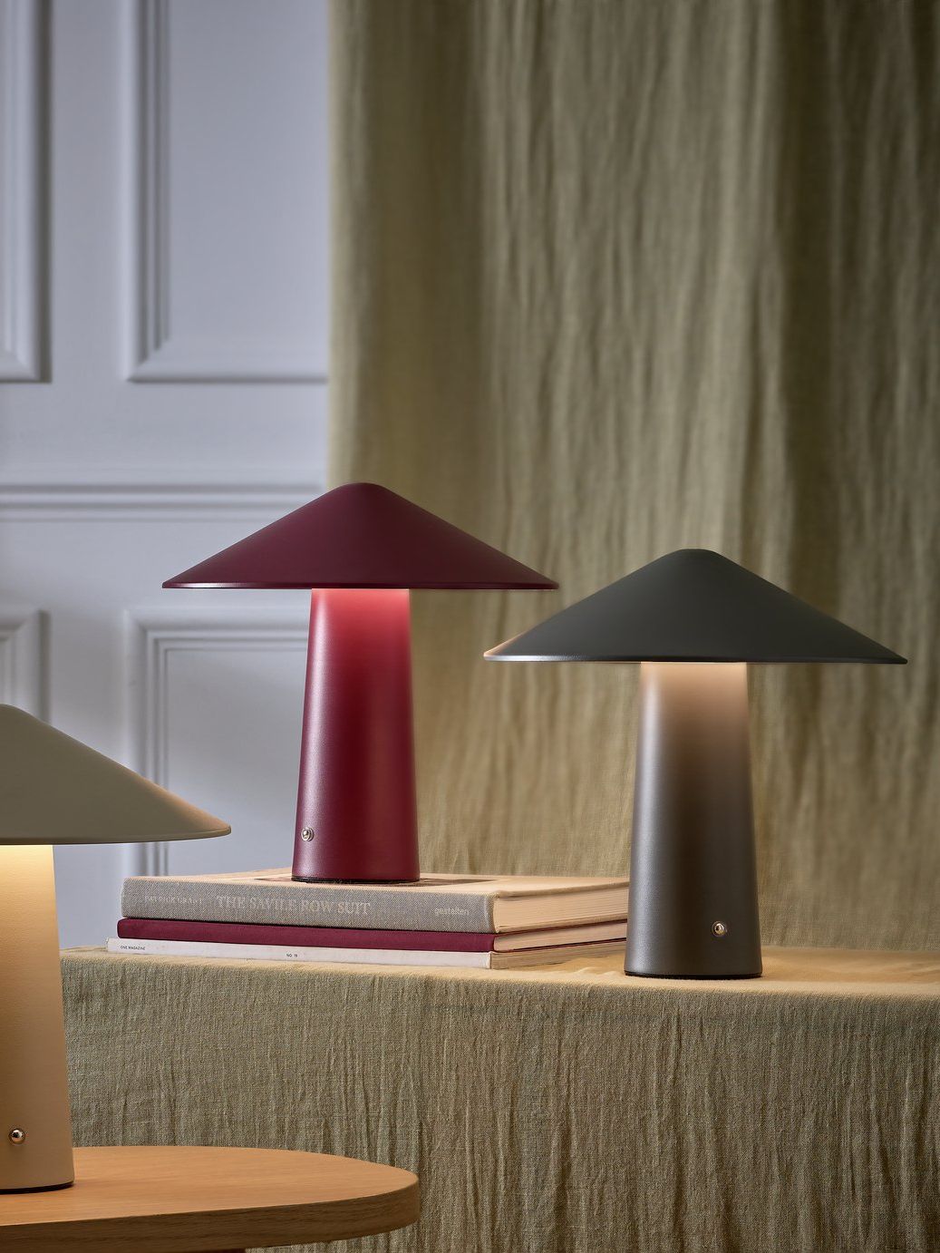 Habitat Kiro Rechargeable Led Touch Table Lamp - Burgundy