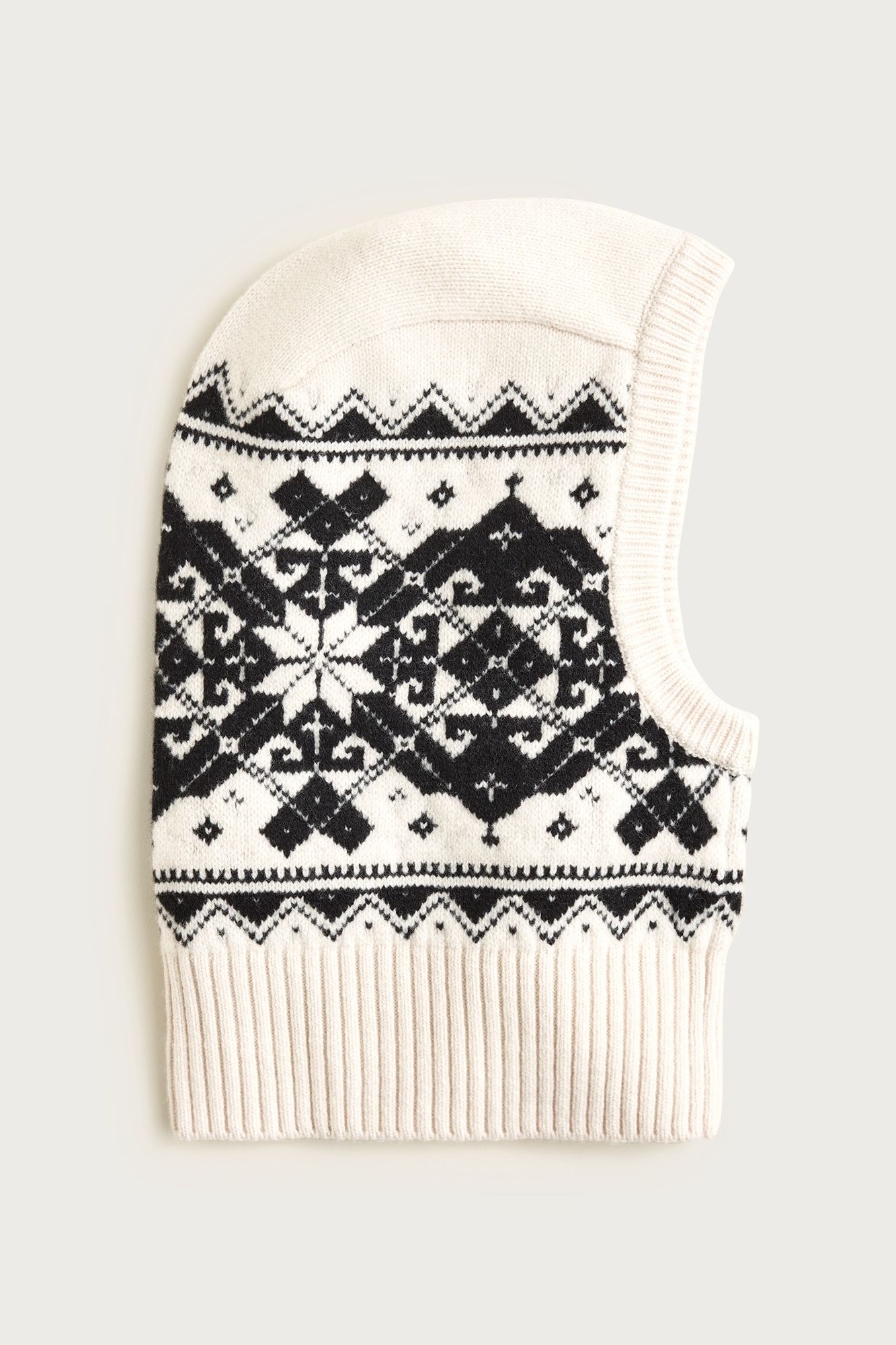Ribbed Fair Isle Balaclava in Lambswool